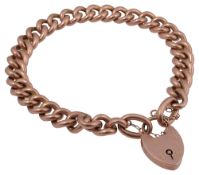 A 9ct rose gold curb link bracelet