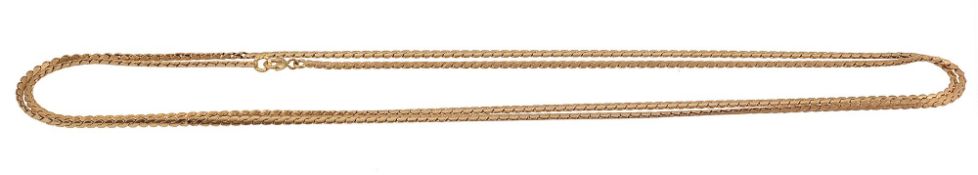 A 18ct gold flexible fancy flat link chain