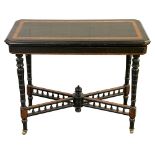 A late Victorian Aesthetic Movement ebonised card table