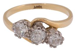 A diamond three stone ring,