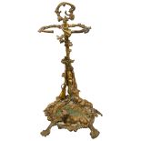 An early 20th century brass stick stand