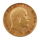 A Edward VII gold half sovereign, 1907