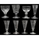 Late 18th / early 19th century dwarf ale glasses and rummers