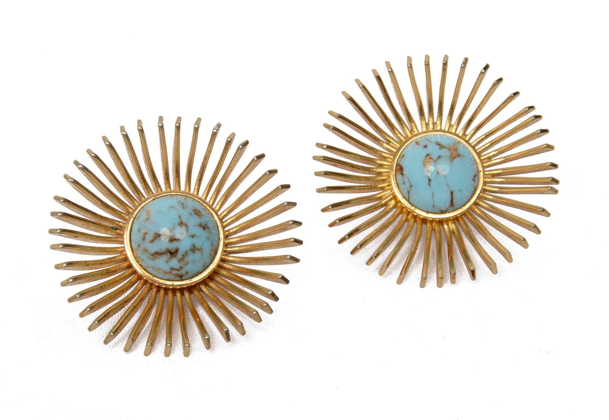 A pair of 1960s costume clip earrings