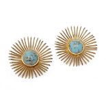 A pair of 1960s costume clip earrings