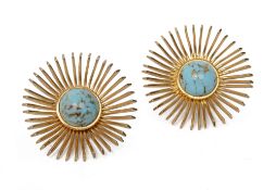 A pair of 1960s costume clip earrings