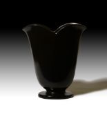 A Fulham Pottery lotus vase, black