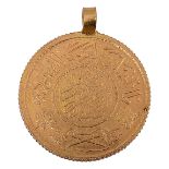 A Saudi Arabia 1 guinea, 1950/1 gold coin pendant