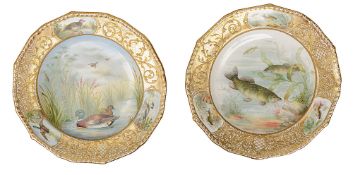 A pair of Sampson Hancock Derby cabinet plates