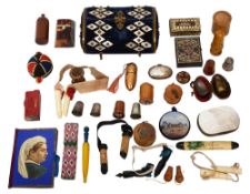 A collection of 19th century and later sewing items
