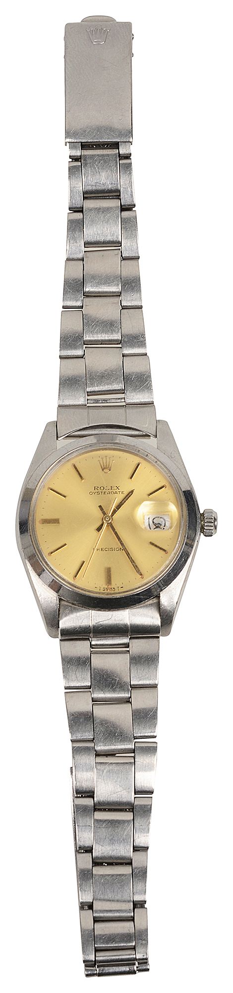 A 1970s Rolex Oysterdate Precision stainless steel watch