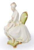 A Herend porcelain figure of lady