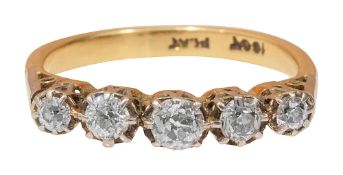 A diamond five stone ring,