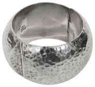 A Mexican silver chunky hinged cuff bangle