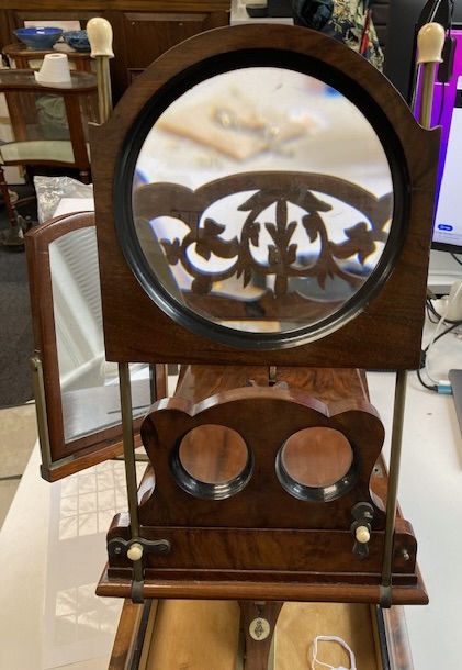 A figured walnut and maple stereo graphoscope viewer - Image 2 of 5