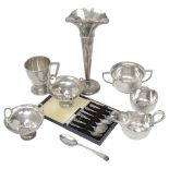 Silver to include a pair of bonbon dishes and other silver