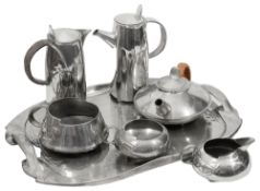 A Tudric pewter tea and coffee service, model 0231