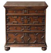 Charles II style oak chest of drawers