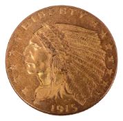 An American 2.5 dollar gold coin