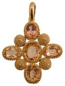A topaz and yellow gold pendant