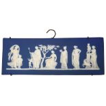 A 19th Century blue Jasperware plaque