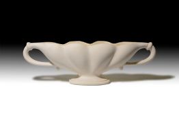 Fulham Pottery vase, designed by Marriner, lobed, unglazed