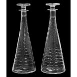 A pair of Webb Corbett clear cut crystal decanters