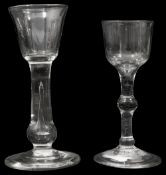 Two early 18th century balustroid wine glasses