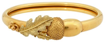 A Victorian two coloured yellow gold twist torc bangle