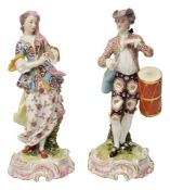 A pair of large late 19th century Samson Derby style Musician figures