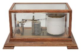 An early 20th century walnut cased barograph