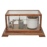 An early 20th century walnut cased barograph