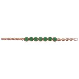 A flexible link jadeite bracelet,