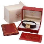 A 1980s Must de Cartier tank manual wind lady's wrist watch