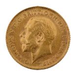 A George V gold half sovereign, 1913
