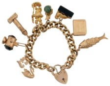 A 9ct gold charm bracelet