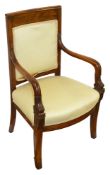 A French Empire mahogany armchair, 19th century