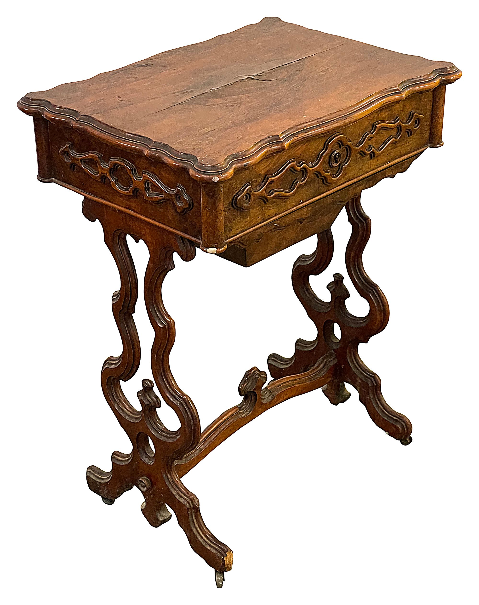 A French walnut work table - Image 2 of 3