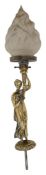 A continental cast brass figural table lamp c.1900