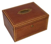 A Victorian red leather jewellery box