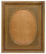 A large early 20th century Persian khatam marquetry photograph frame