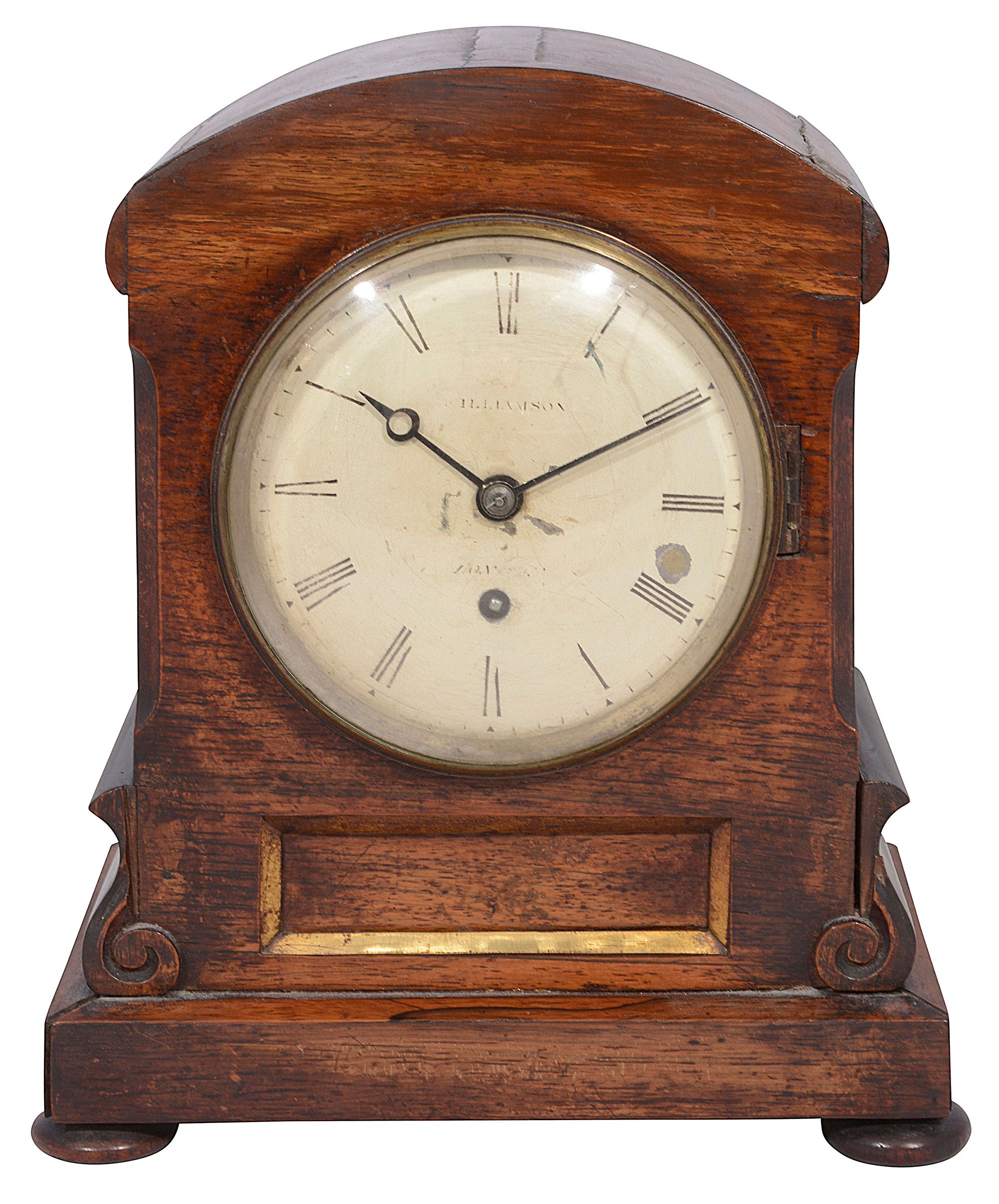 A Regency rosewood cased bracket timepiece
