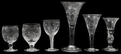 Engraved commemorative coronation goblets and glasses