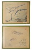 Chinese School, Early 20th century, two studies of fish