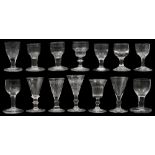 A collection of ten 18th century and later firing and dram glasses