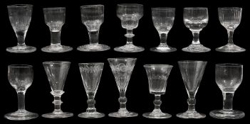 A collection of ten 18th century and later firing and dram glasses