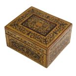 A brass and red tortoiseshell boulle table cigarette box