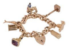 A 9ct gold charm bracelet