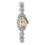 A 14ct white gold lady's bracelet/cocktail watch by Lady Elgin