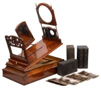 A figured walnut and maple stereo graphoscope viewer